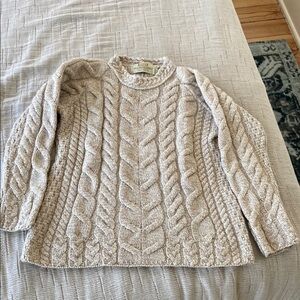 Cream Cable Knit Crew Neck Sweater
